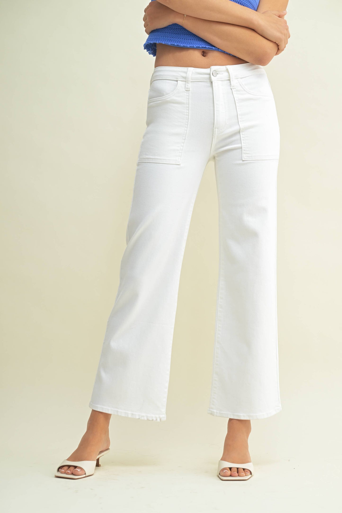 White Utility Pocket Relaxed Jean