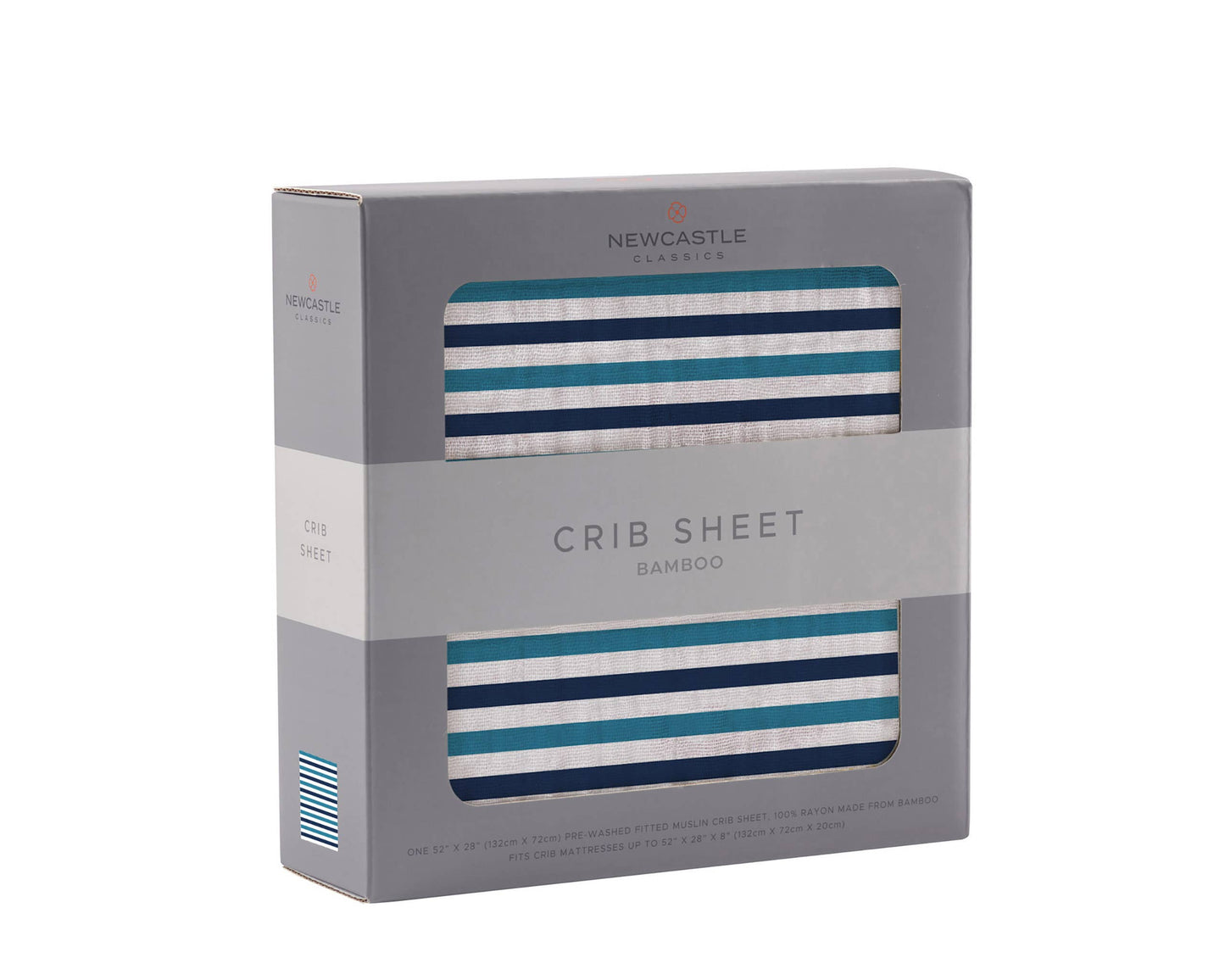 Blue and White Stripe Crib Sheet