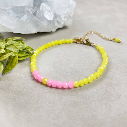 Mia// Lemonade Crystal Beaded Delicate Bracelet