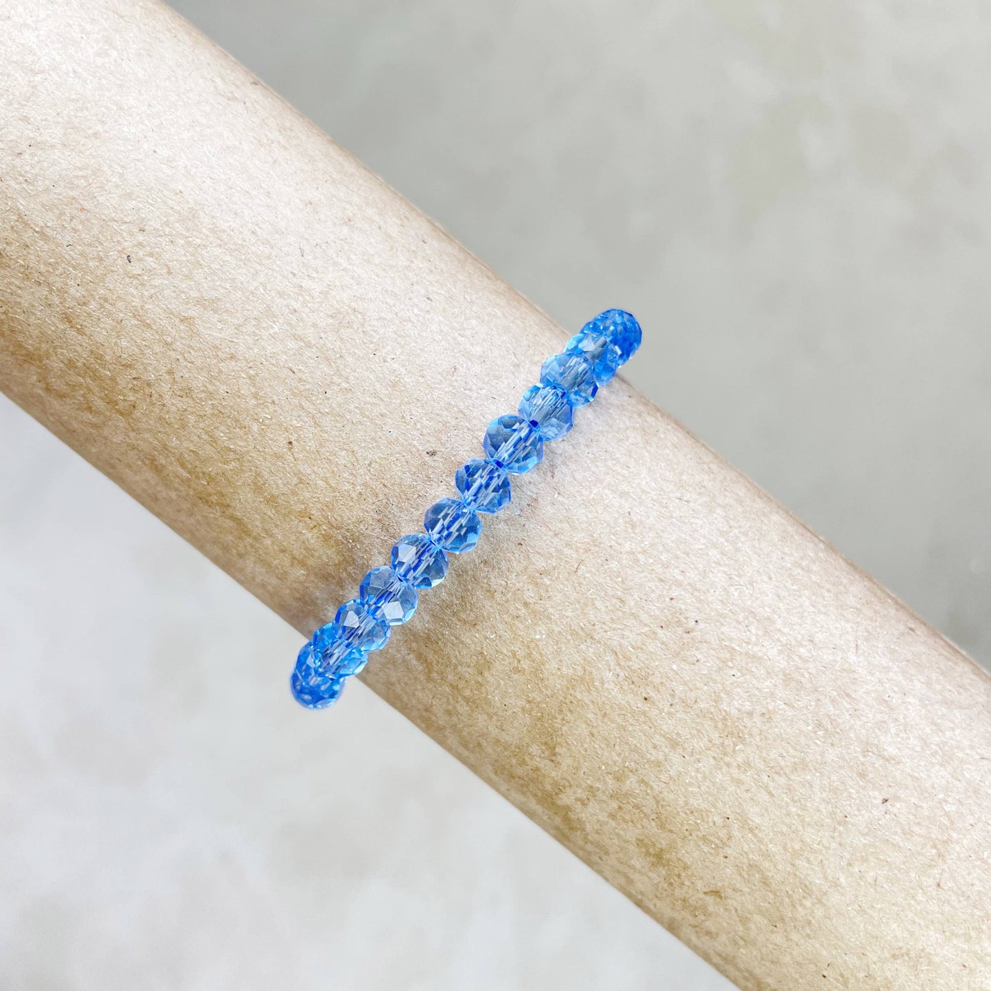 Gloria// Translucent Blue Crystal Beaded Bracelet