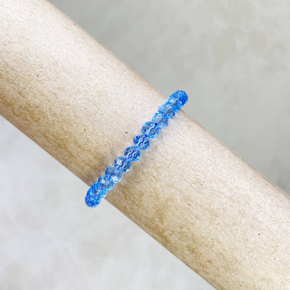 Gloria// Translucent Blue Crystal Beaded Bracelet
