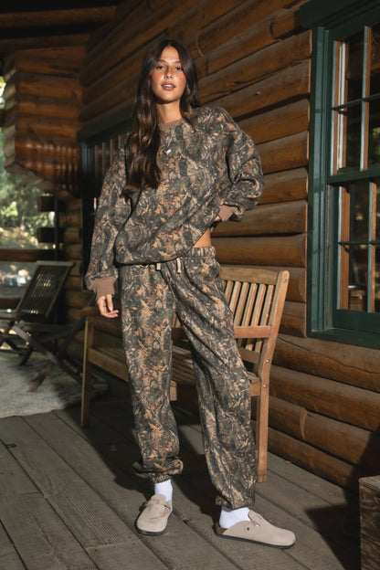 BAYOU Dark Woodland Camo Lounge Fleece Sweatpants Joggers