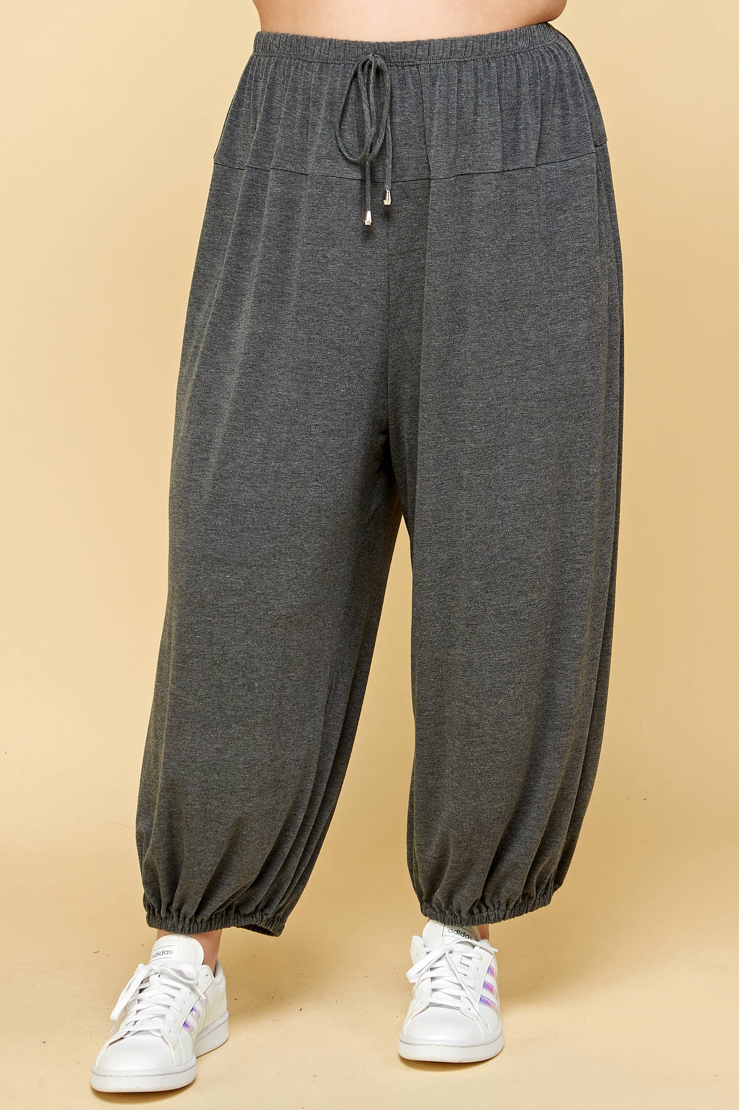 Plus Size Solid Knit Jogger Pants