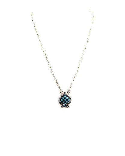 Checkered Spade Necklace