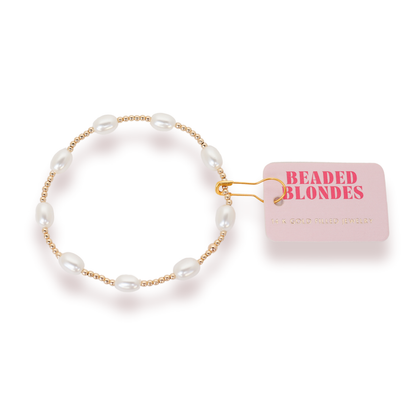 Dainty Ellie Pearl Bracelet in Gold