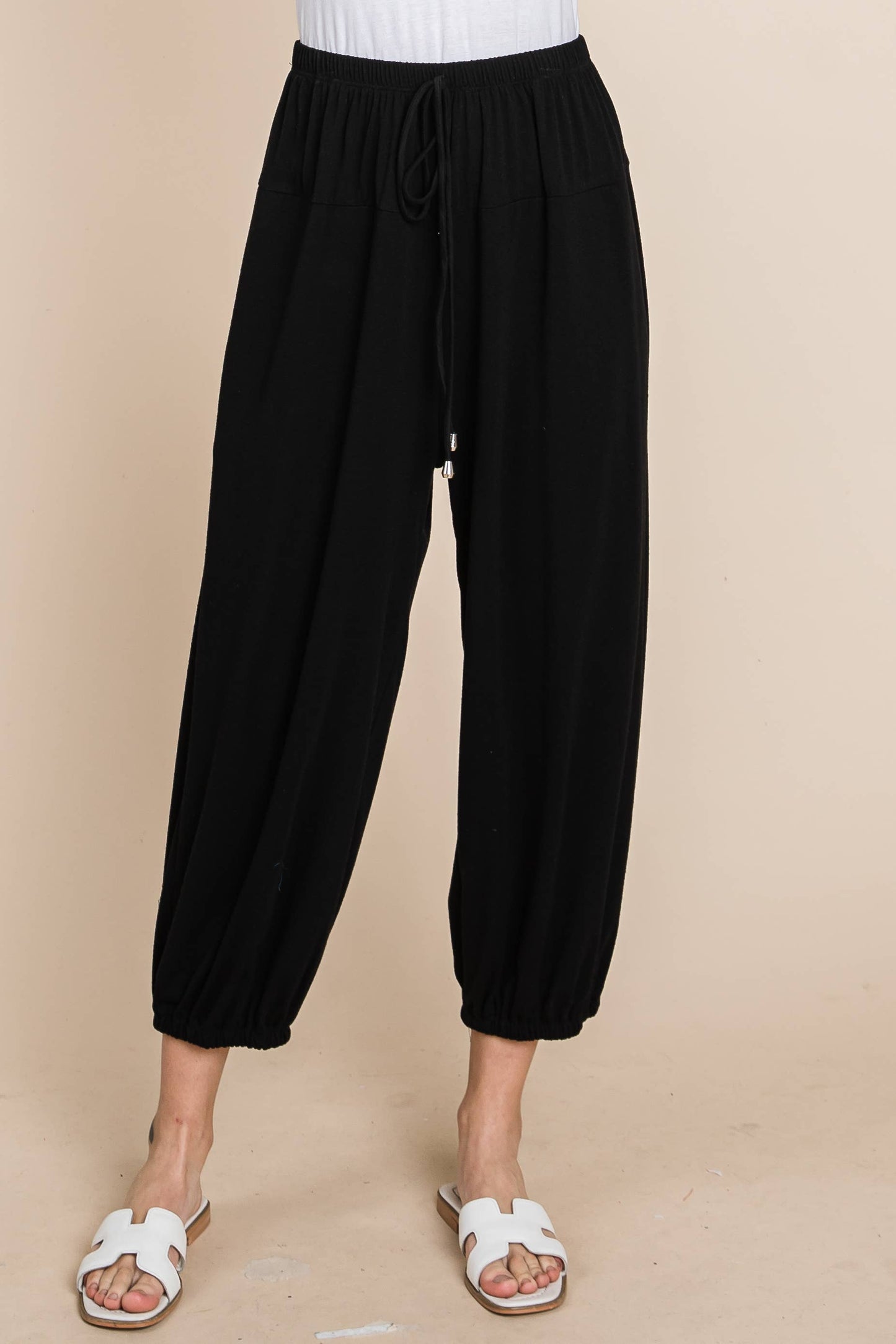 Plus Size Solid Knit Jogger Pants