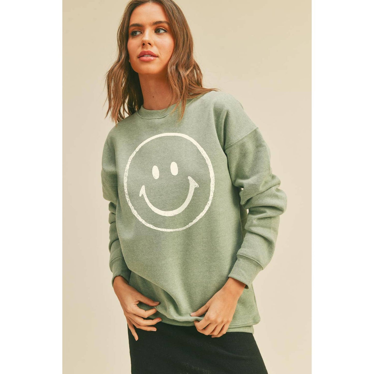 Smile Happy Face Graphic Sweatshirt