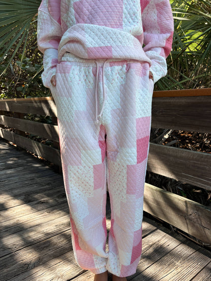 Margo Quilted Patchwork Jogger Sweatpants
