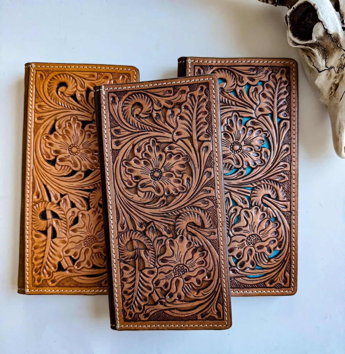 Western Genuine Tooled Leather Bi-Fold Wallet 