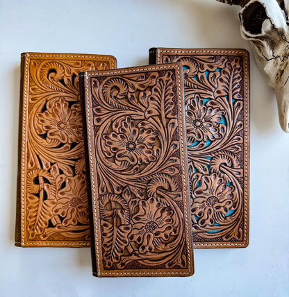 Western Genuine Tooled Leather Bi-Fold Wallet 