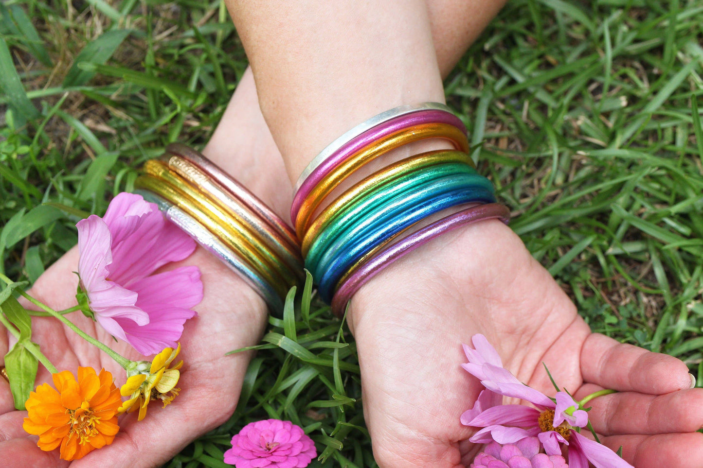 Rainbow Thai Buddhist Temple Bracelets, Bangles