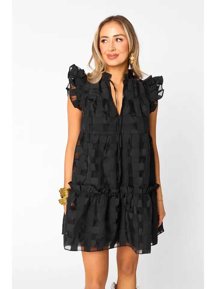 Aubrey Checkered Ruffle Dress