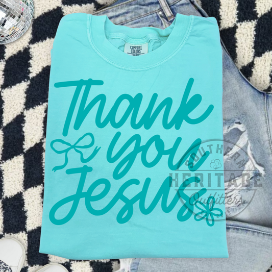 Thank You Jesus Script Tee – Comfort Colors
