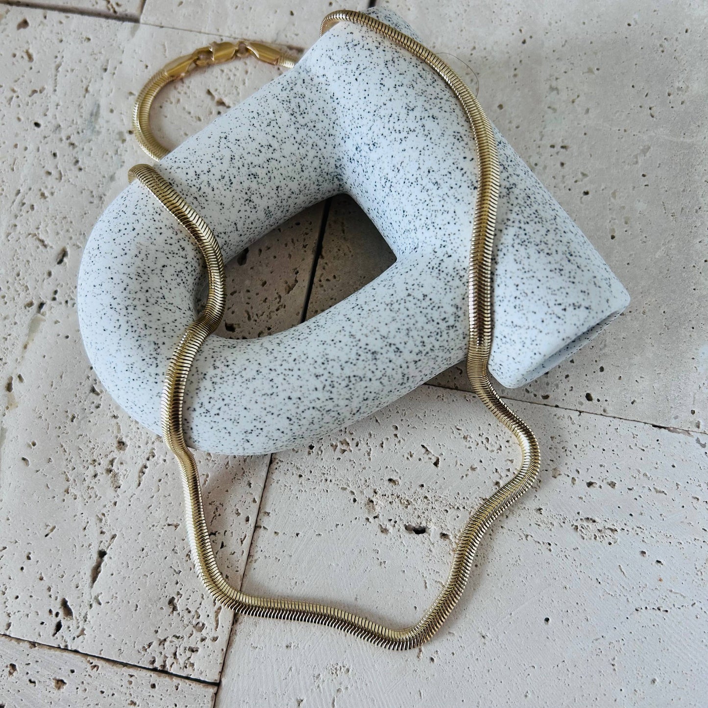 Snake chain herringbone link necklace gold filled 