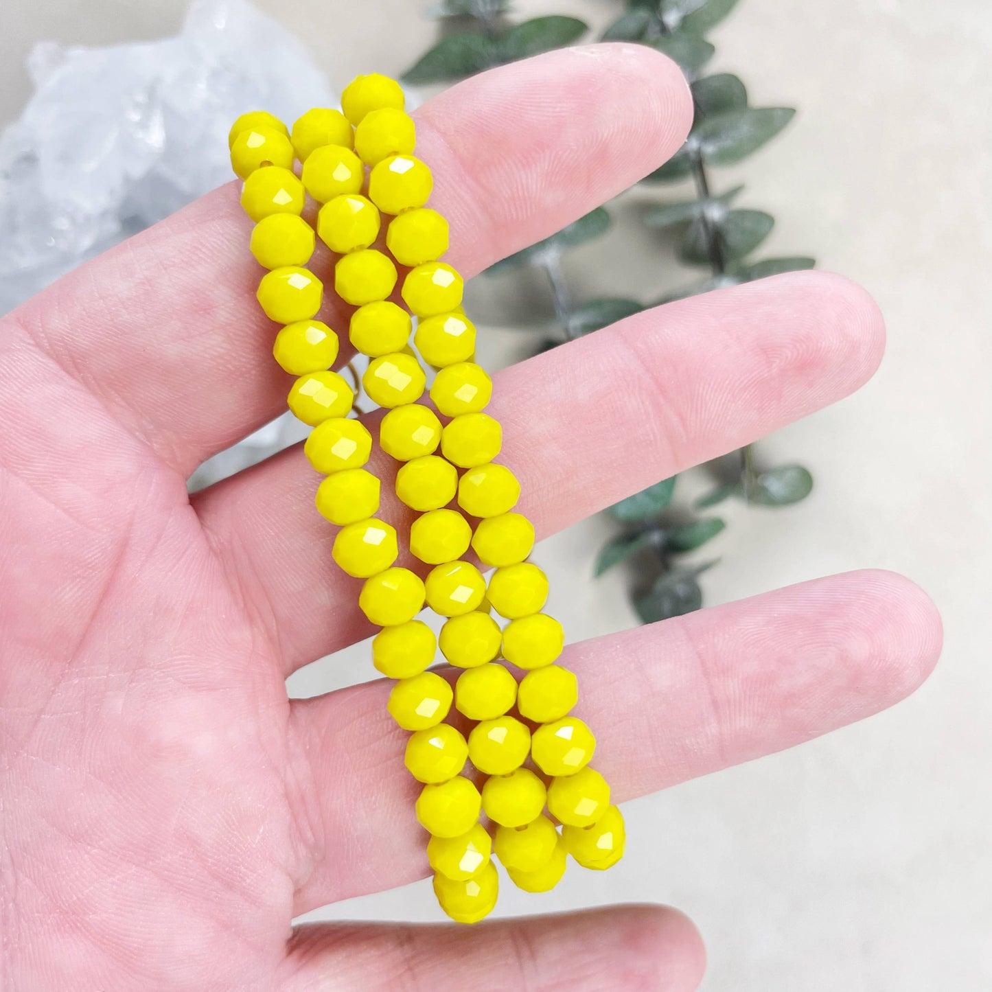 Gloria// Opaque Yellow Crystal Beaded Bracelet