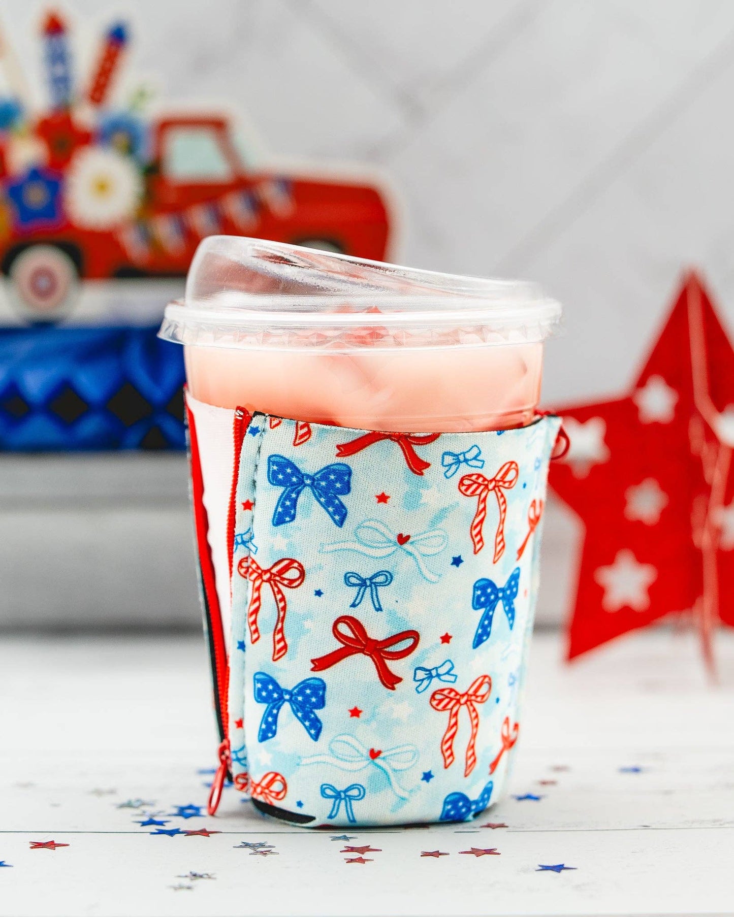 Bows and Stars Koozie