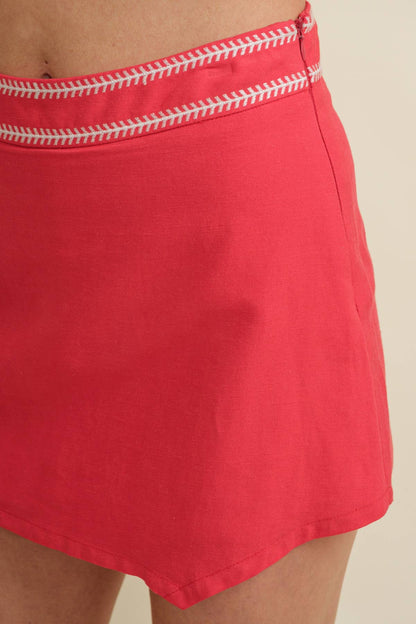 CP17087B - STITCH COLOR ACCENT MINI SKORT
