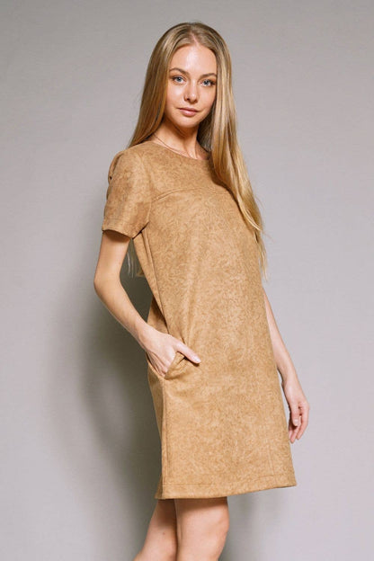 Cheetah Lined Suede Dress