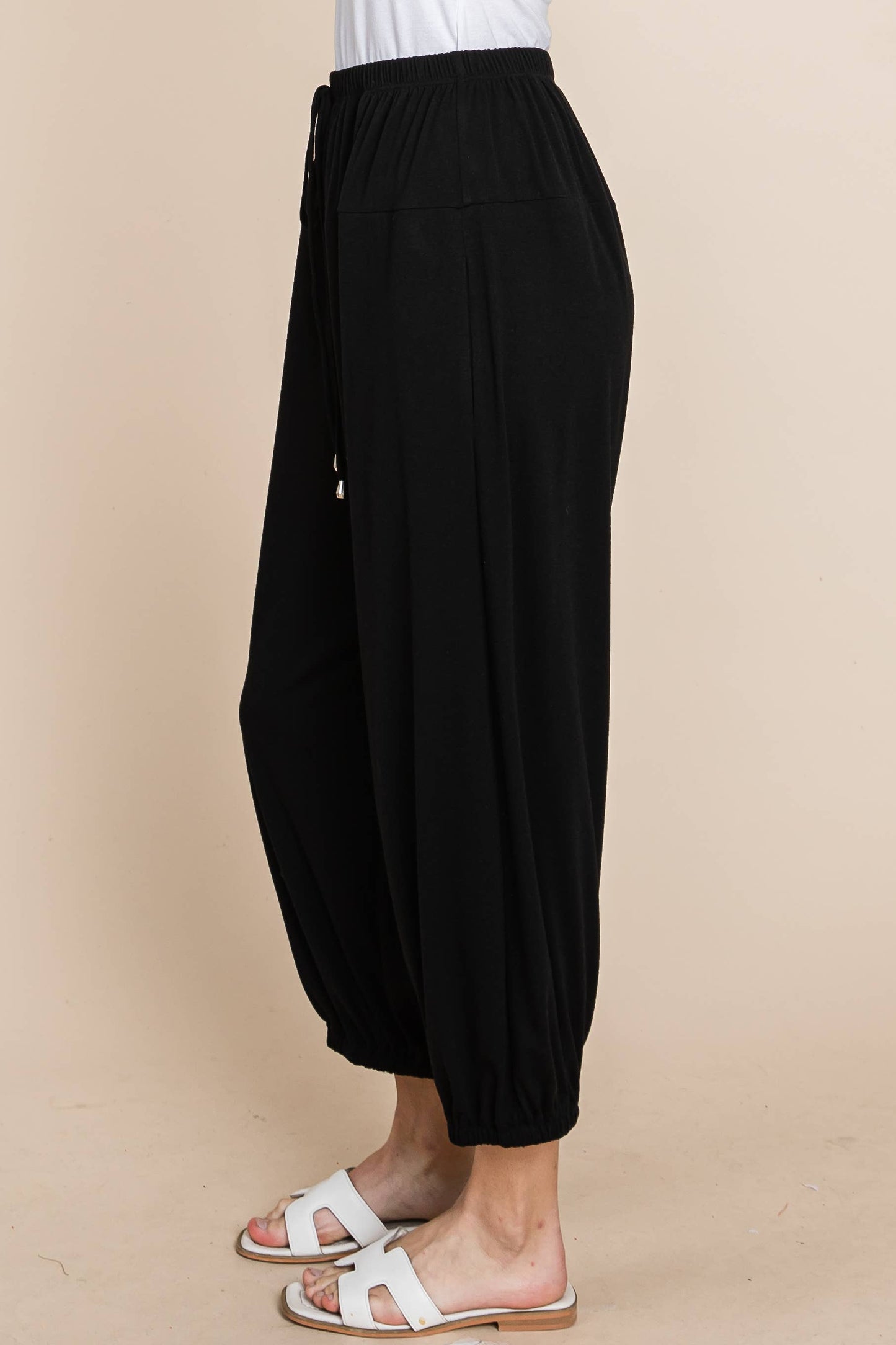 Plus Size Solid Knit Jogger Pants