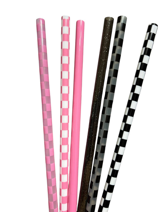 Checkers 6-pack SET Straws (40oz Tumbler)