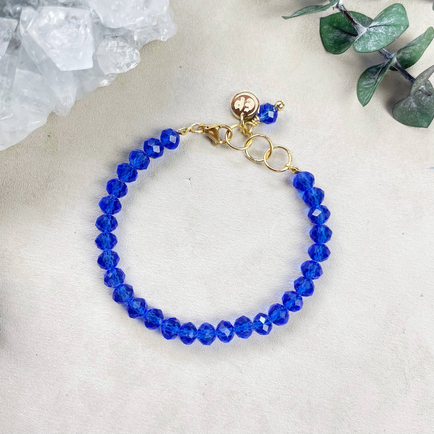Gloria// Translucent Cobalt Crystal Beaded Bracelet