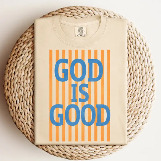 Striped God Is Good Tee