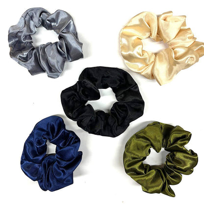 Satin Hair Scrunchies 5 Pk-prevents damage and breakage