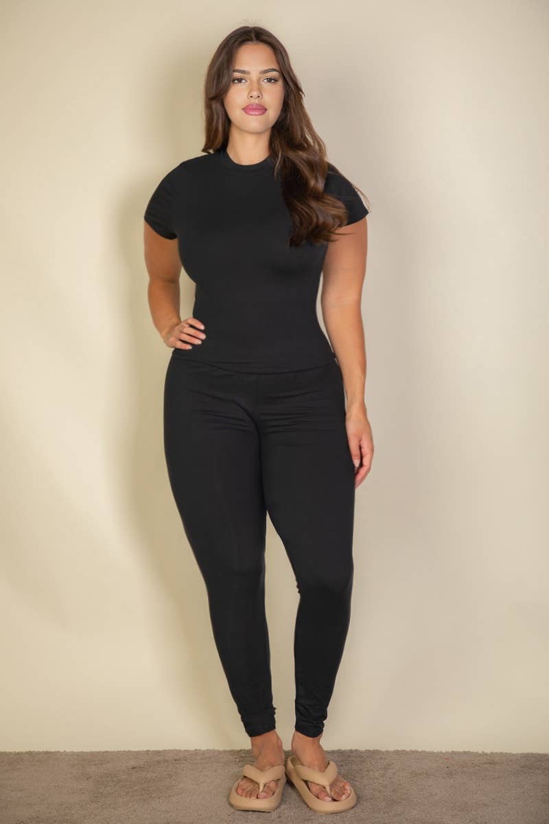 Plus Basic Solid Leggings