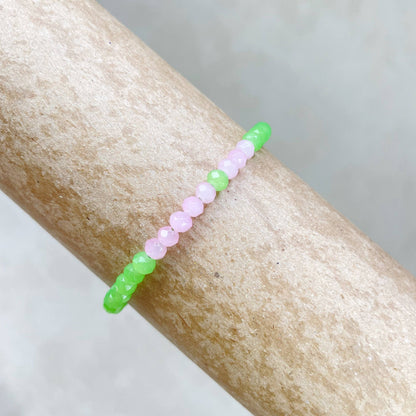 Mia// Guava Crystal Beaded Delicate Bracelet