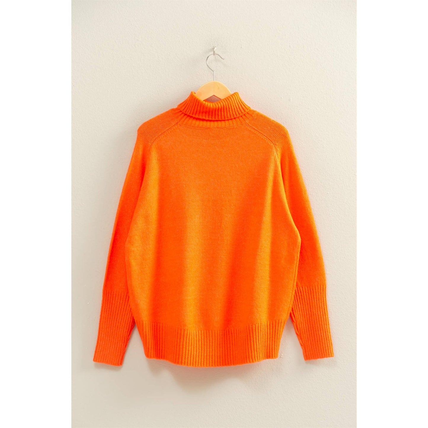 Oversized High Low Turtleneck Sweater