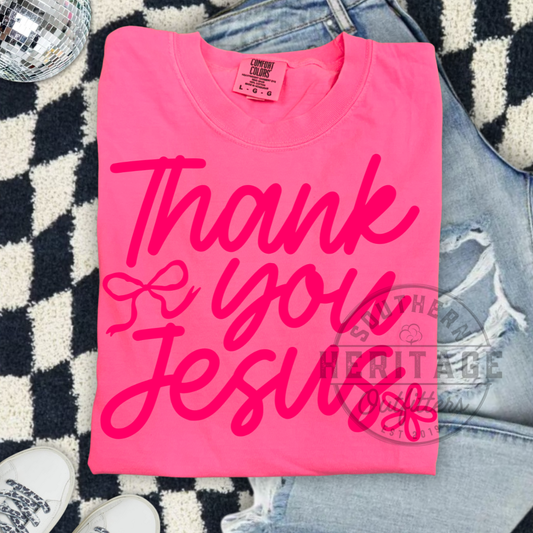Thank You Jesus Script Tee – Comfort Colors