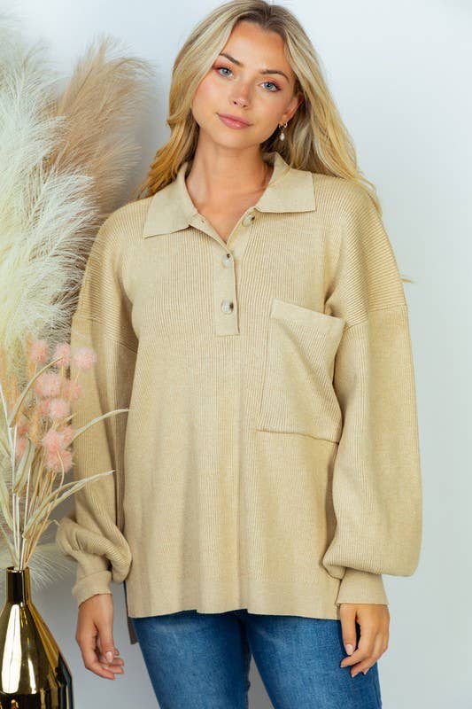 Long Sleeve Solid Knit Top