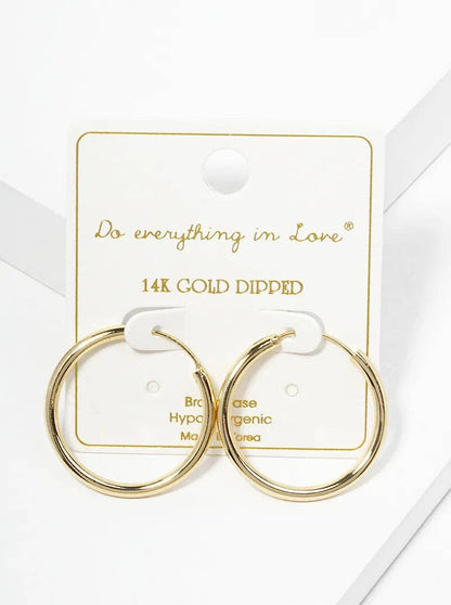 14K-Gold-Dipped 30mm Endless Hoop Earrings