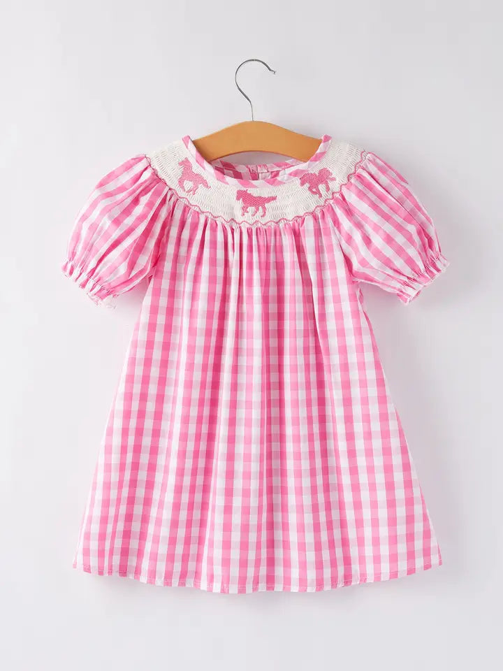 Kids Plaid Pink Dress