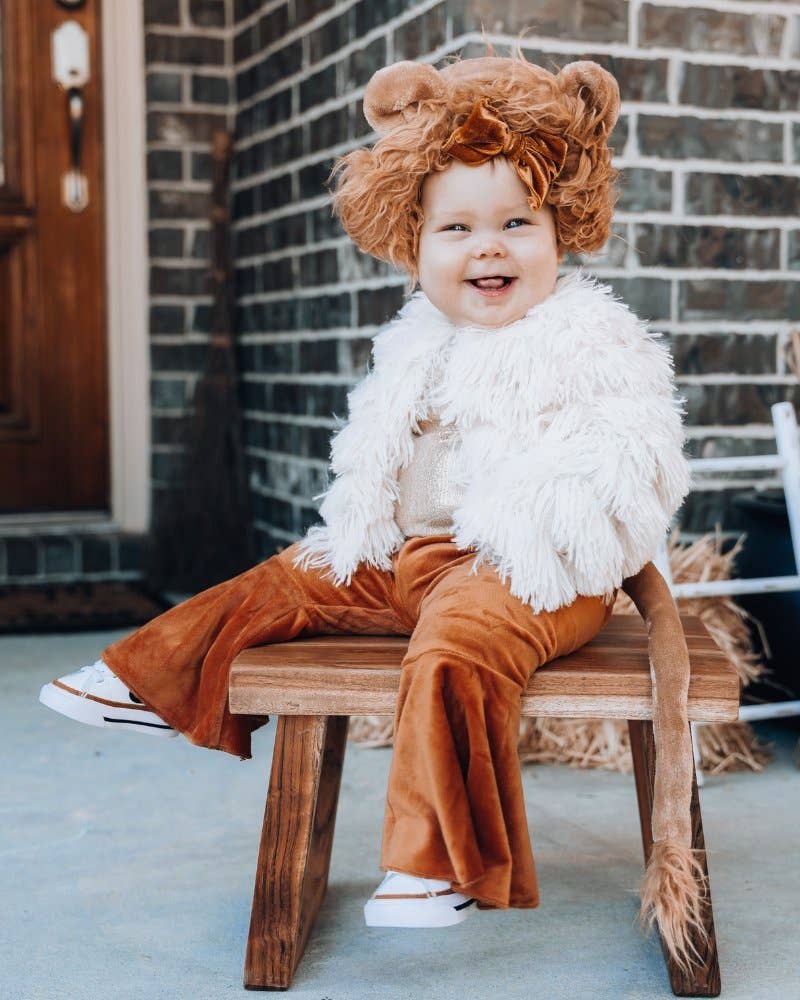 Mommy and Me Fatima Faux Shag Layered Jacket - Ivory