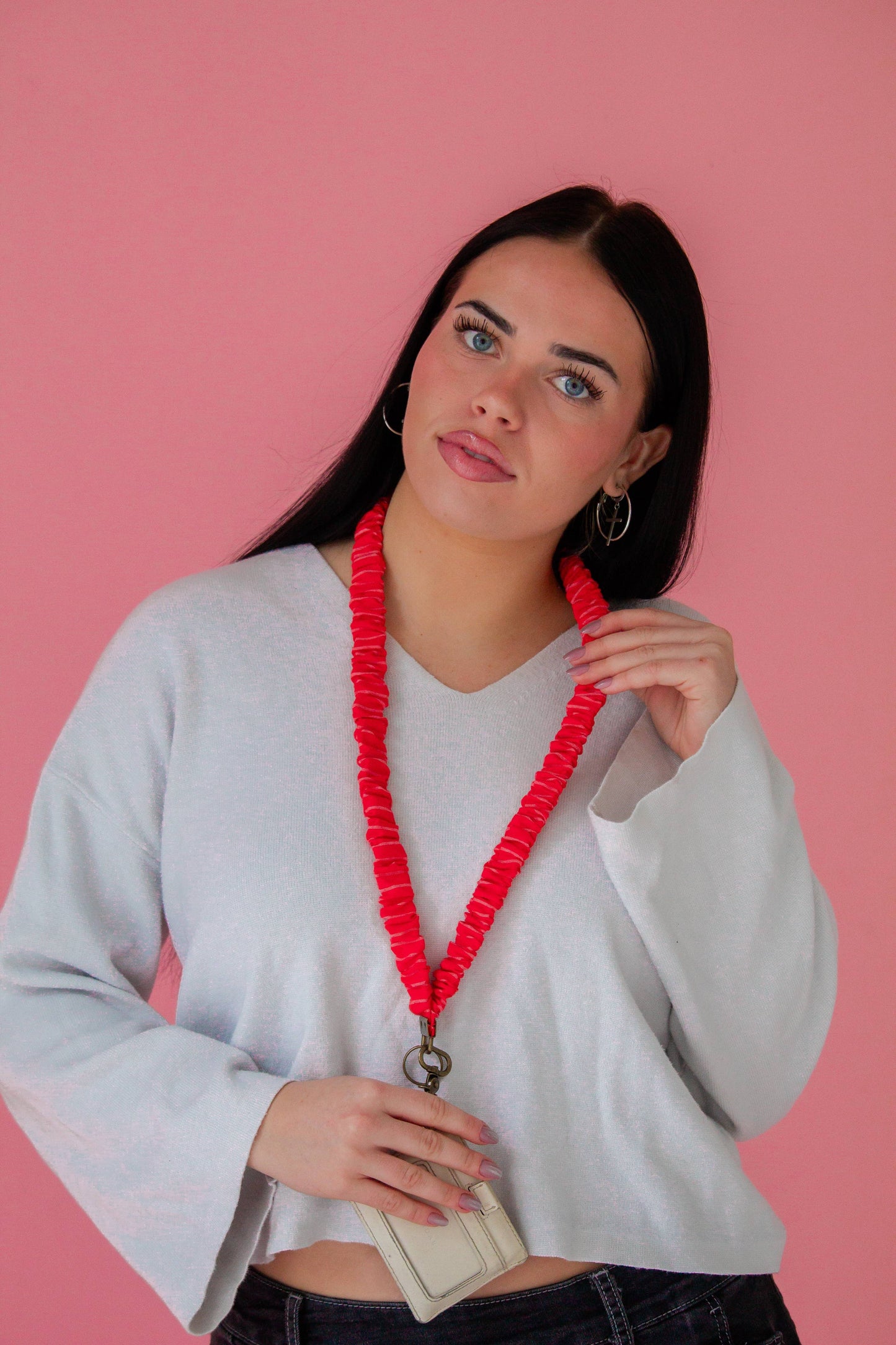 Red Striped Lanyard