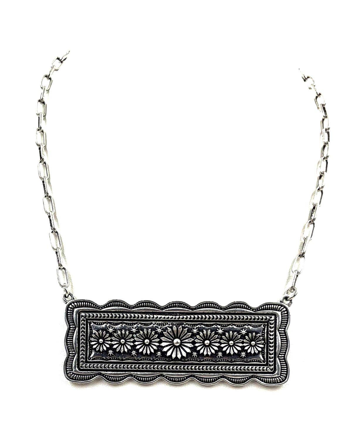 Western Flower Concho Metal plate