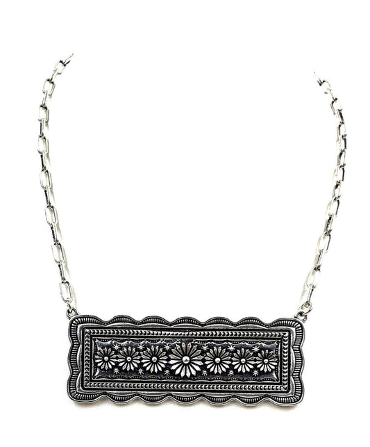 Western Flower Concho Metal plate