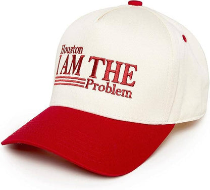 Two Tone Cap -  Houston I am The Problem - Beige/Red