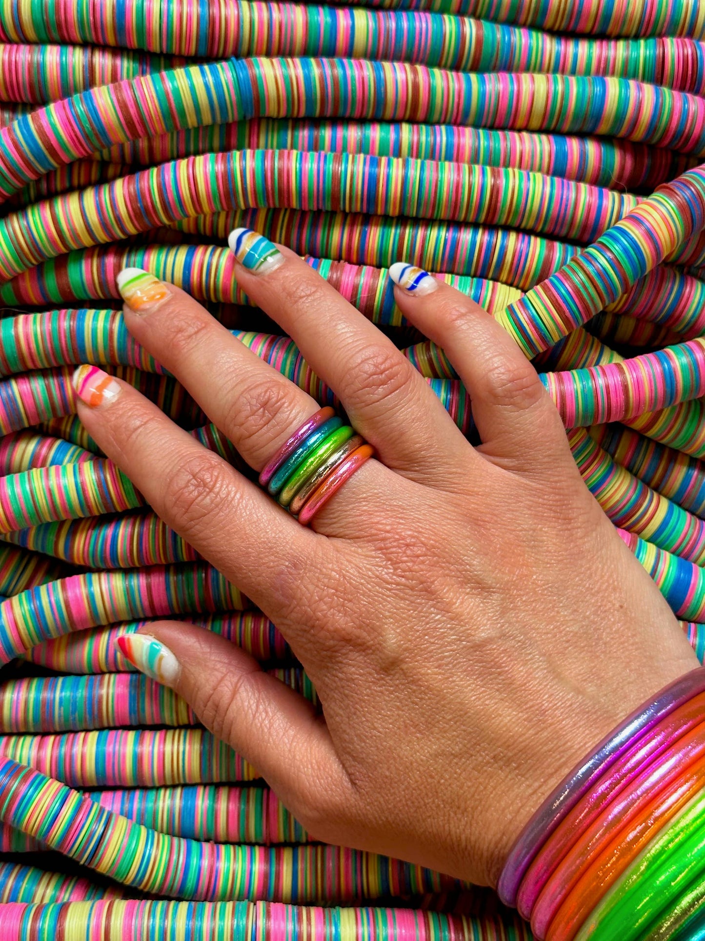 Thai Buddhist Temple Rings, Rush, Colorful Kumlai