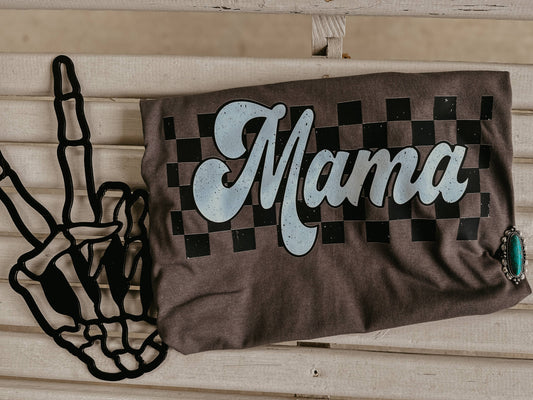 Checkered Momma Tee