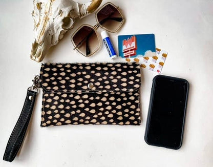 Cowhide Wristlet Wallet Western Genuine HairOn Cowhide Bag