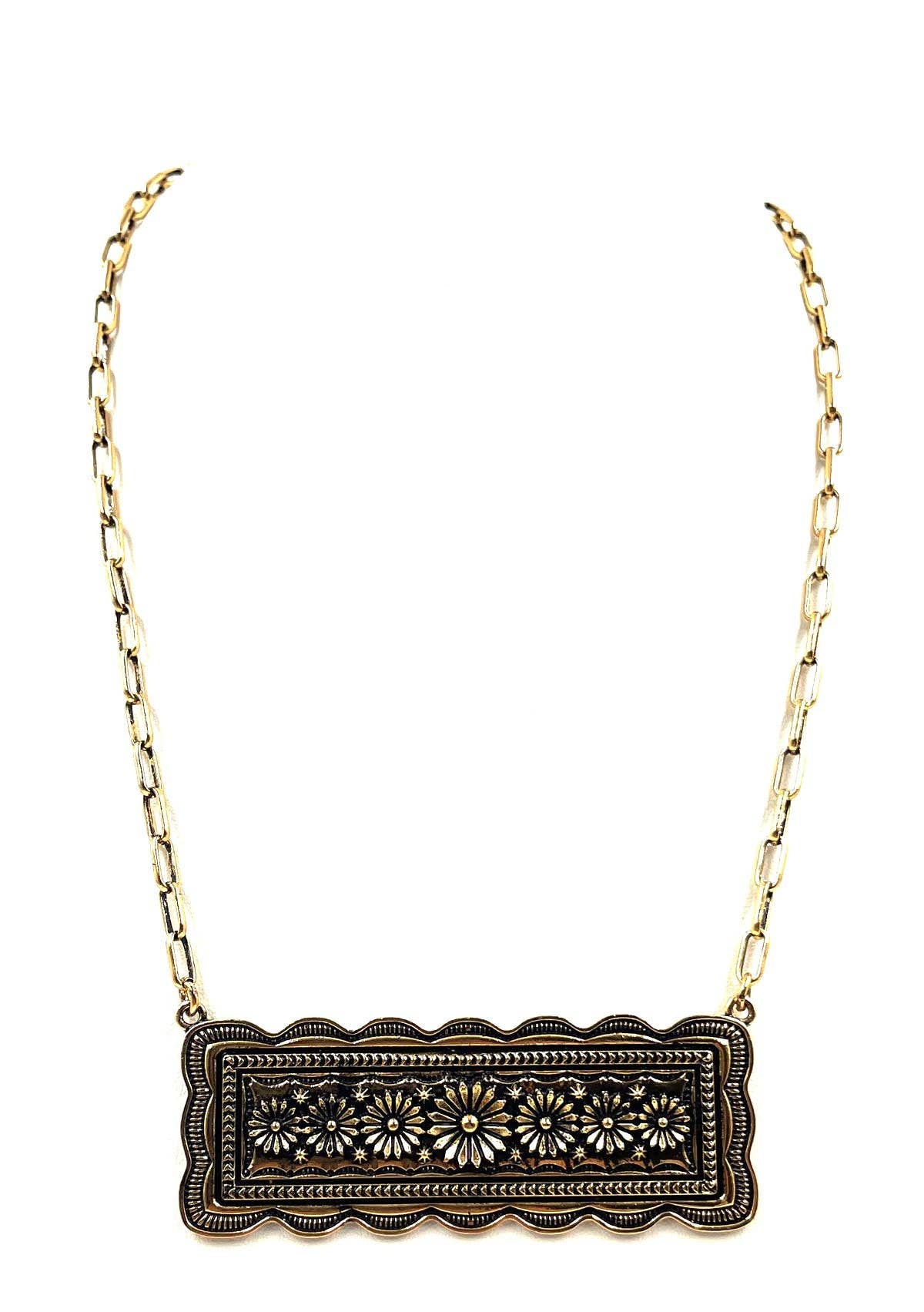 Western Flower Concho Metal plate