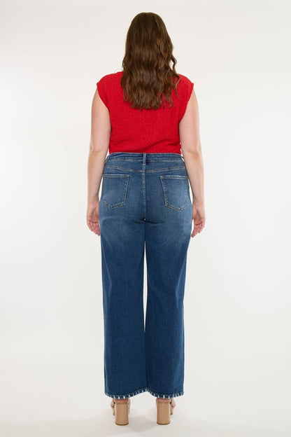 PLUS HIGH RISE WIDE LEG JEANS