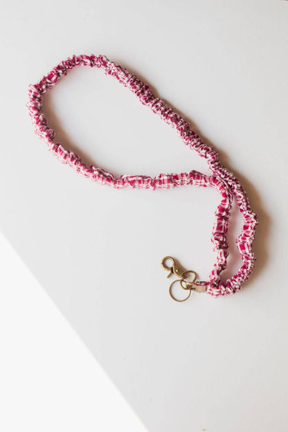 Maroon Checked Lanyard