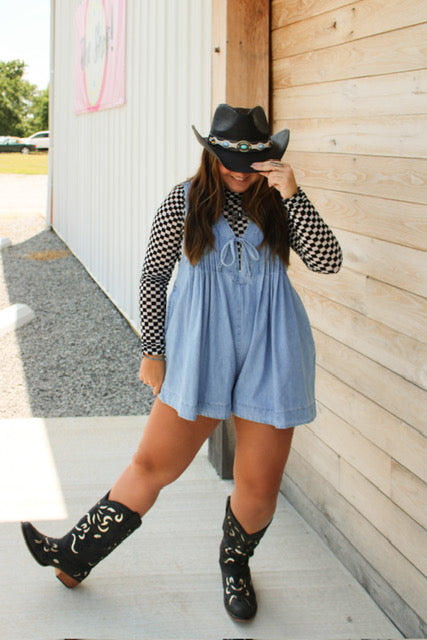 Black and Gold detailed Cowgirl Boots