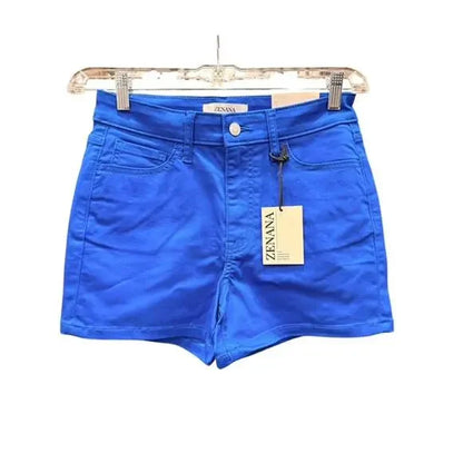 Stretch denim high-rise shorts