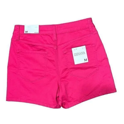 Stretch denim high-rise shorts