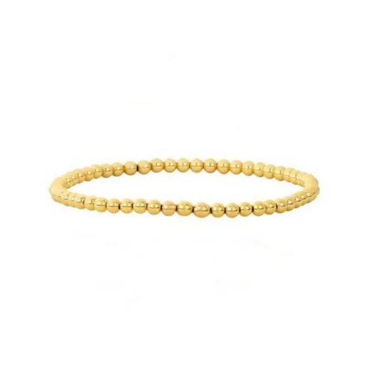 18K Gold Plated Copper Pearl and Gold Beaded Ball Bracelet: Gold Bead Only