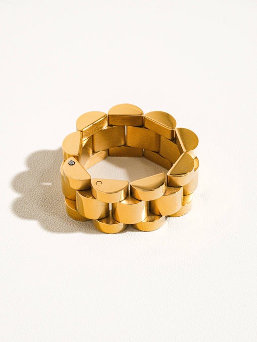 Zane Non-Tarnish Watch Band Ring: Yellow Gold